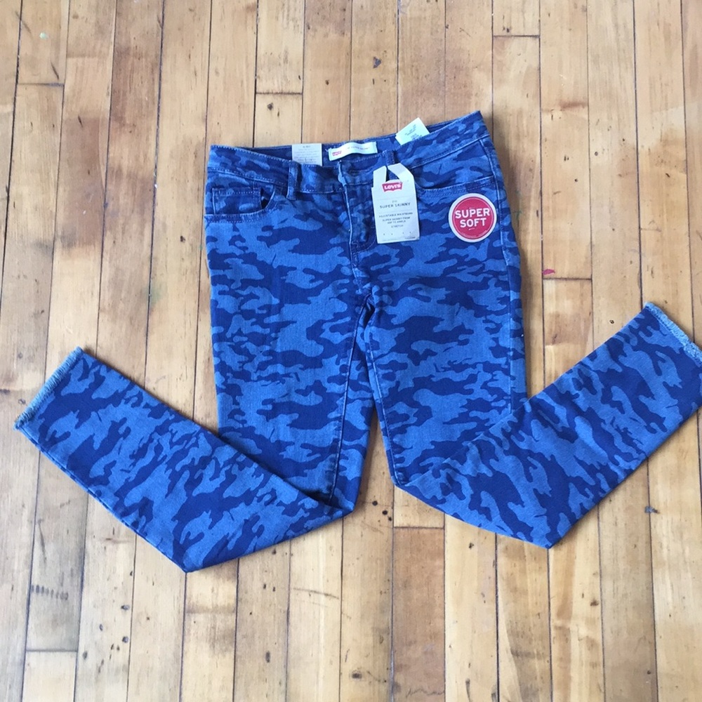 Camo blue jeans